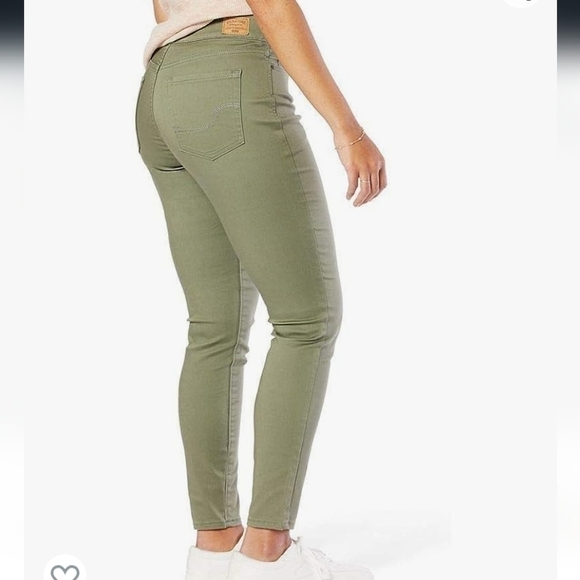 Levi Strauss Signature Hold Pull On Skinny Pants Jeans Olive Green 14S | 32x28 - Picture 2 of 10